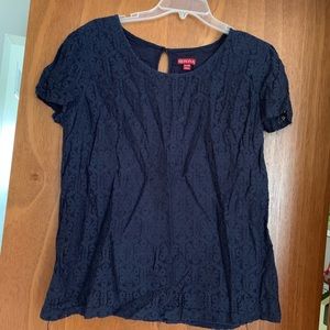Navy Merona lace top sz XL